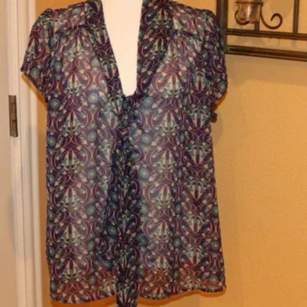 Purple Pure Energy Sheer Blouse Large